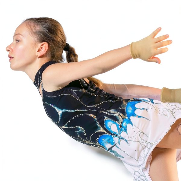 Kami-So Waterproof Skater Wrist Guard Gloves Beige with Crystals-7