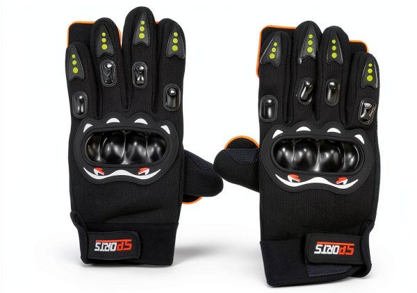 Skate Gloves TaktZeit Black Medium Breathable Mesh Removable Pucks-2