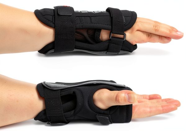 Skate Wrist Guards CTHOPER EVA Padding Adjustable Straps Black Large-2