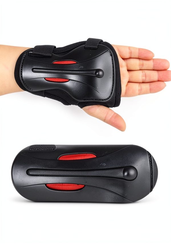 Skate Wrist Guards CTHOPER EVA Padding Adjustable Straps Black Large-1