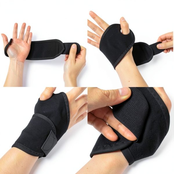 Kids Wrist Brace 4-pack Adjustable Set by ECNHIVE Pink Black Grey-3