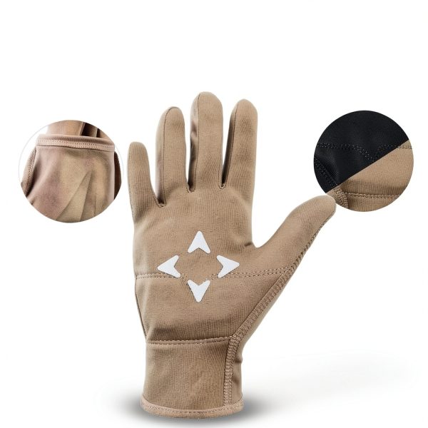 Kami-So Waterproof Skater Wrist Guard Gloves Beige with Crystals-2