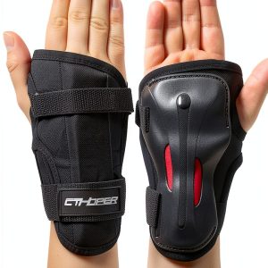 Skate Wrist Guards CTHOPER EVA Padding Adjustable Straps Black Large-0