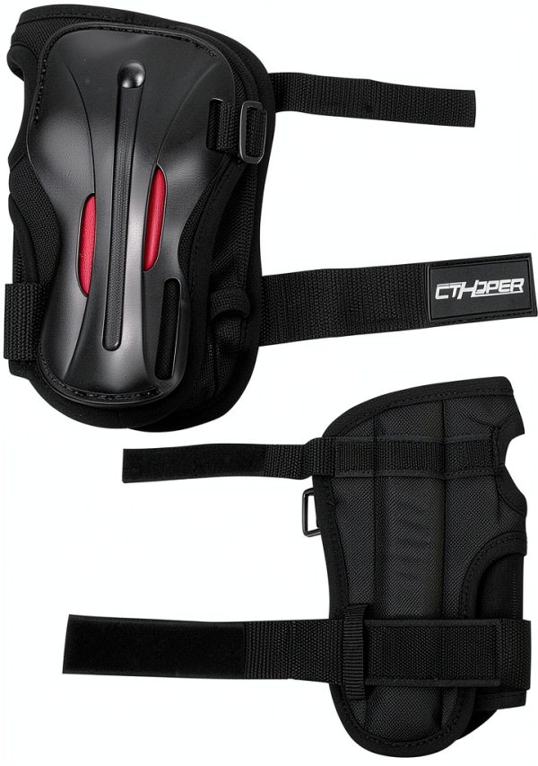 Skate Wrist Guards CTHOPER EVA Padding Adjustable Straps Black Large-5