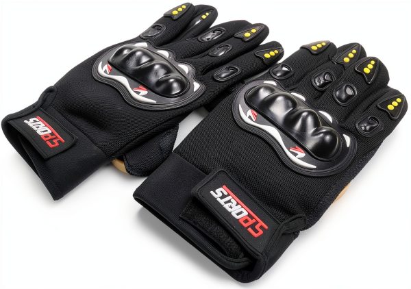 Skate Gloves TaktZeit Black Medium Breathable Mesh Removable Pucks-5