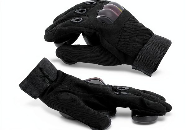 Skateboard Gloves Glield Downhill Slide with 2 Spark Pucks Black-4