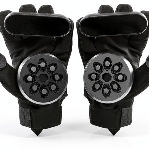 Skateboard Gloves Glield Downhill Slide with 2 Spark Pucks Black-0