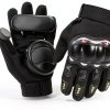 Skateboard Gloves WENGINS Black Medium with 3 Sliders Wrist Guard-0