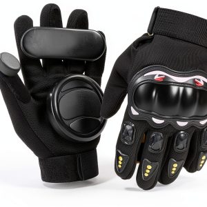 Skateboard Gloves WENGINS Black Medium with 3 Sliders Wrist Guard-0