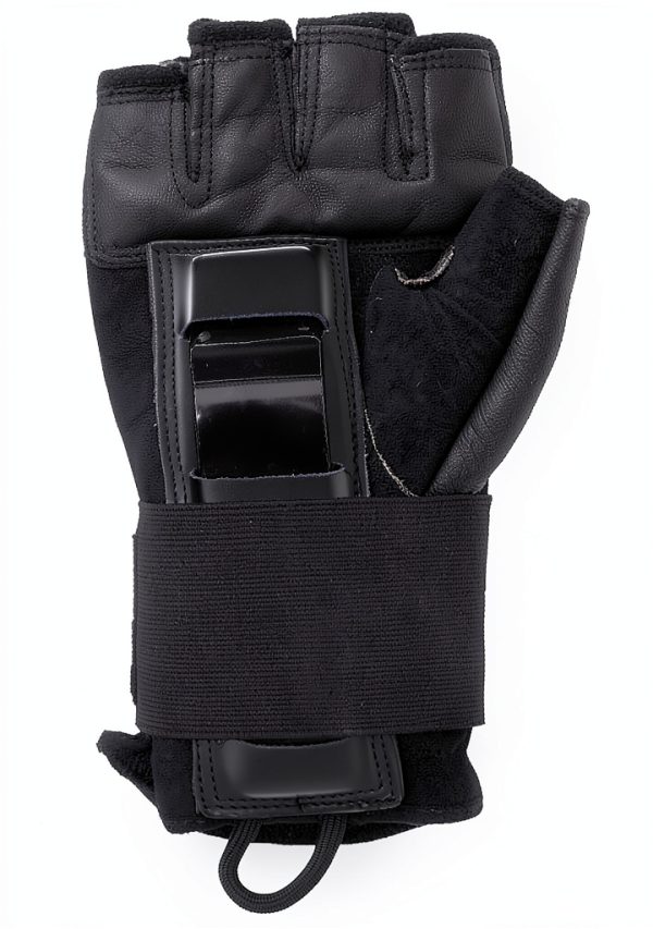 Triple Eight Hired Hands Glove Wrist Guard Black Neoprene Leather-5