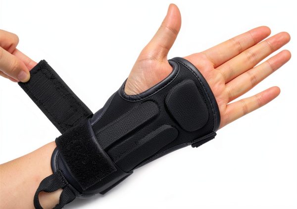 Wrist Guard boruizhen Impact-Resistant PE Splints Adjust Velcro Large-3