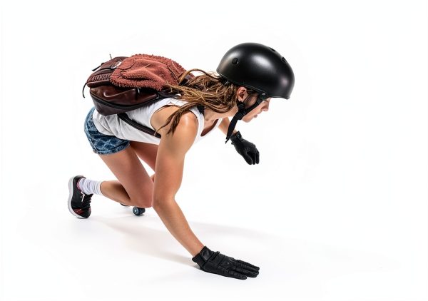 Skateboard Gloves WENGINS Black Medium with 3 Sliders Wrist Guard-1